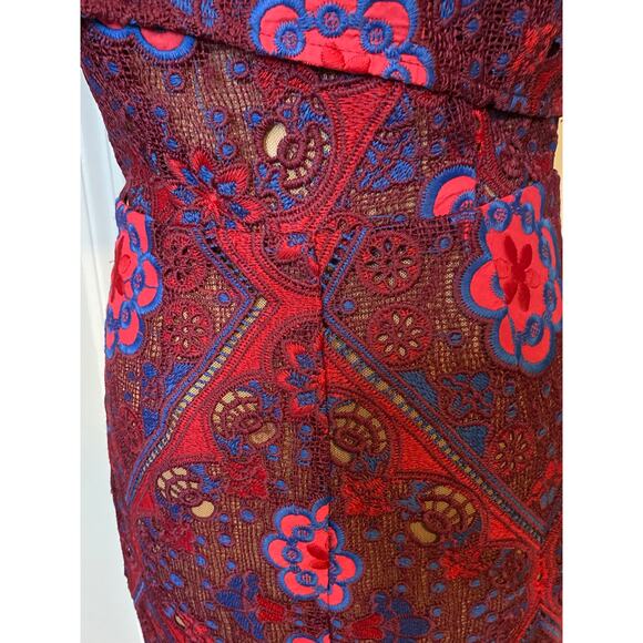 Elliatt off Shoulder Cosmic Optic Lace Floral Dress Asymmetrical Date night NWT‎ - Picture 5 of 10